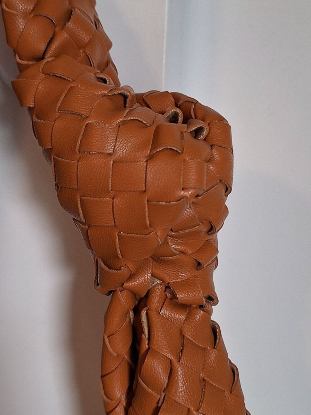 Melie Bianco Brigitte Woven Faux Leather Shoulder Bag Natural (Pen marks inside) - Picture 6 of 14